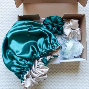 pack soins cheveux vert et beige